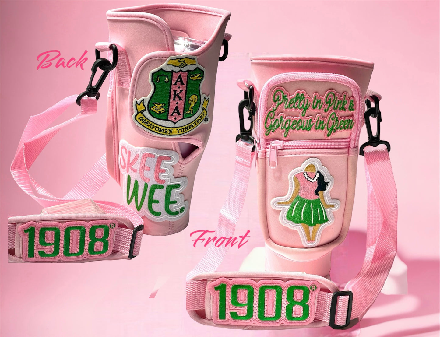 Custom AKA Sorority 40oz. Tumbler Cup Bags