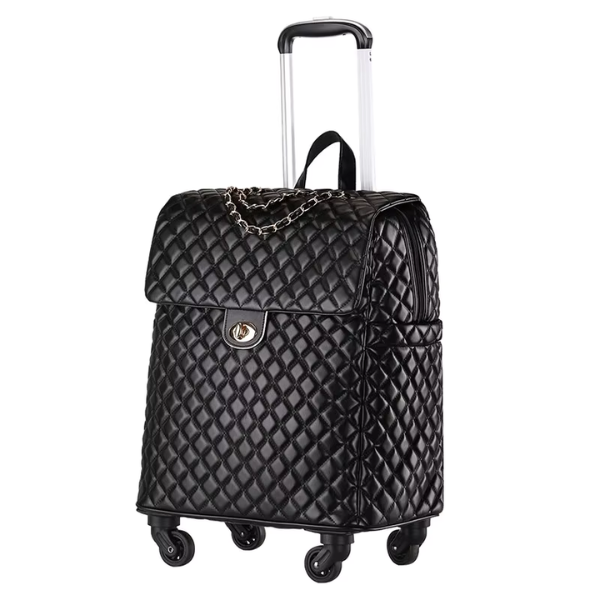 Luxury Quilted Carry On Luggage W/ Wheels