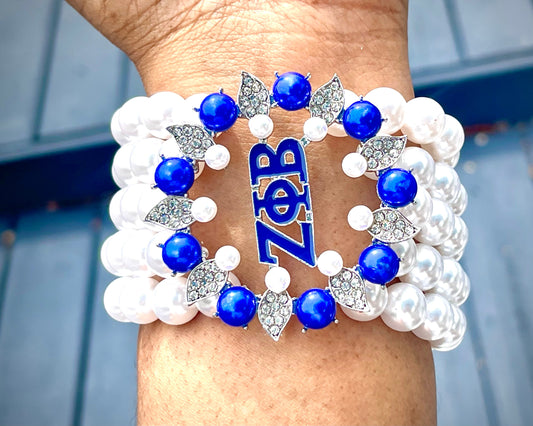 Zeta Phi Beta Inspired Pearl Bracelets