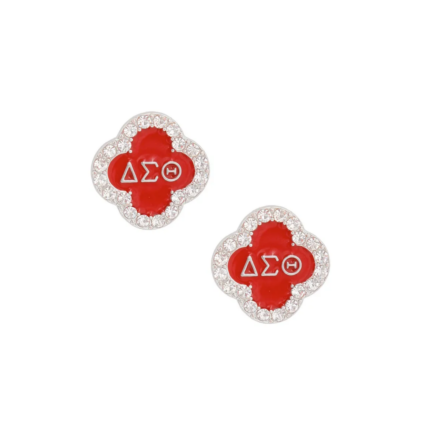 Delta Sigma Theta  Epoxy Flower Sorority Studs