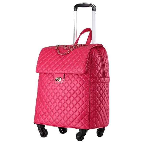 Luxury Quilted Carry On Luggage W/ Wheels