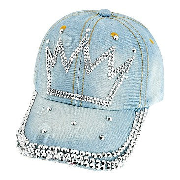 "QUEEN" Rhinestone Cap Collection