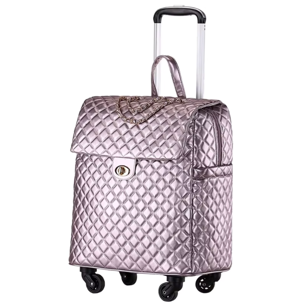 Luxury Quilted Carry On Luggage W/ Wheels