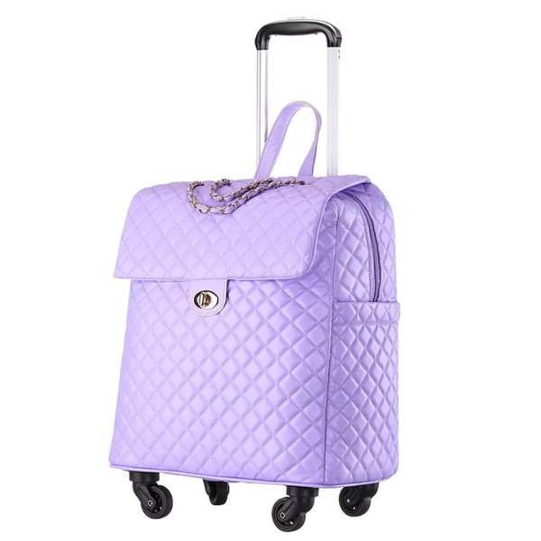 Luxury Quilted Carry On Luggage W/ Wheels