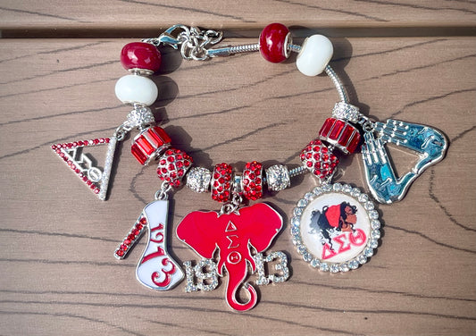 Delta Sigma Theta Metal Charm Bracelet