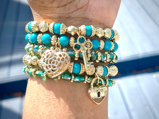 5 Stack Bohemian Charm Bracelet Collection