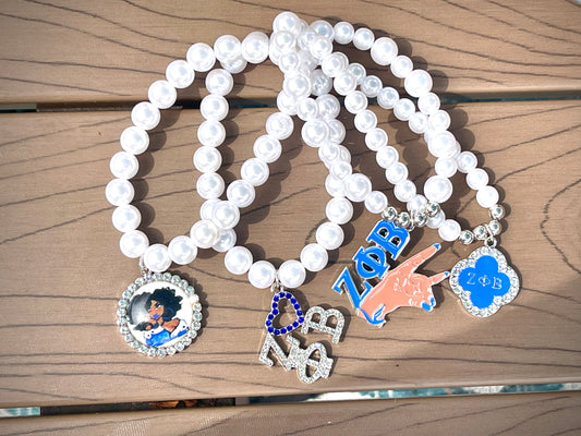 Zeta Phi Beta Inspired Charm Bracelets