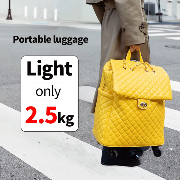 Luxury Quilted Carry On Luggage W/ Wheels