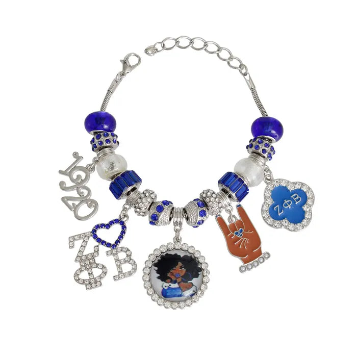 Zeta Phi Beta Metal Omega Chain Bracelet